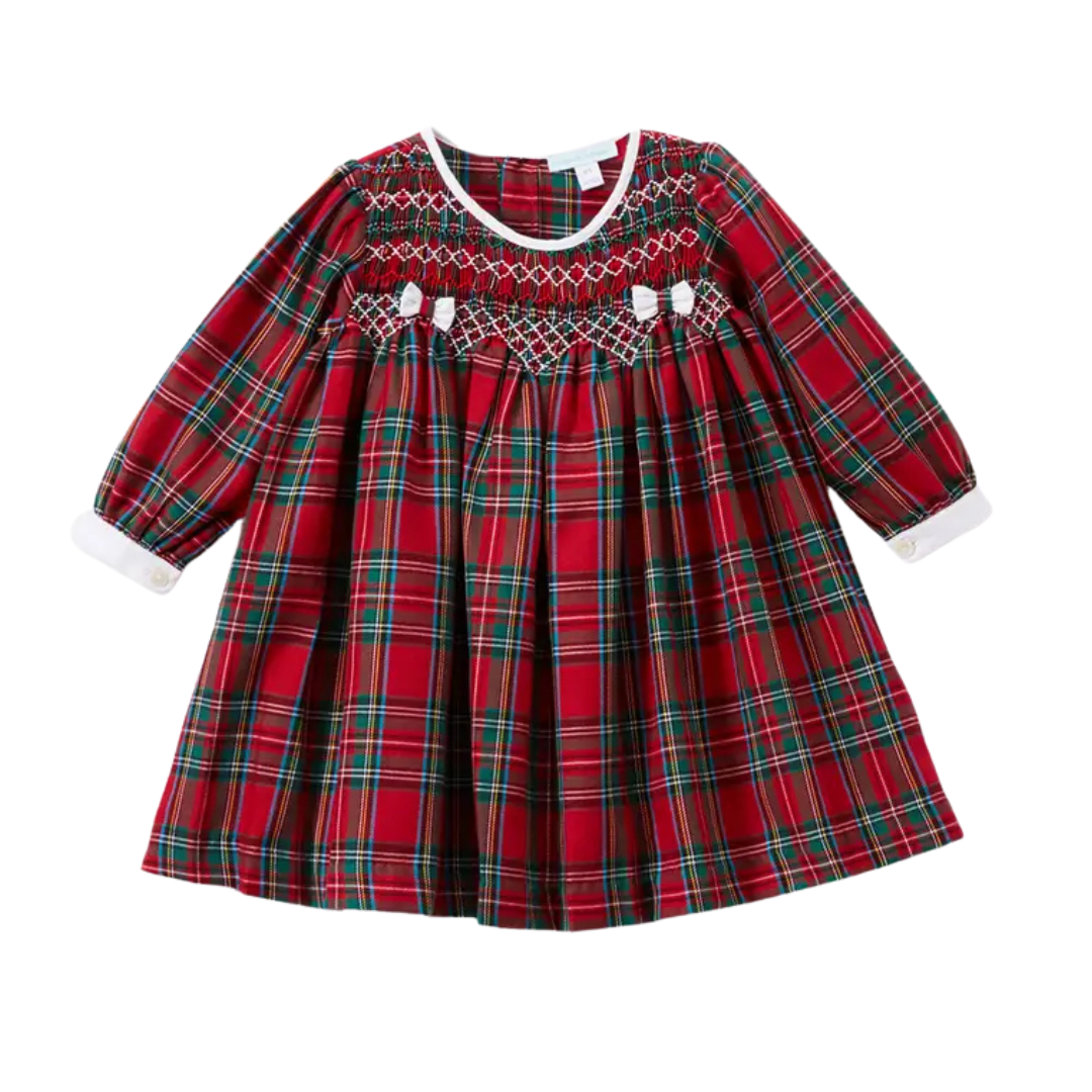 Red Plaid Smocked Dress