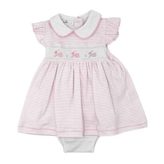 Hoppity Hop Classics Pink Smocked Flutters Dress Set