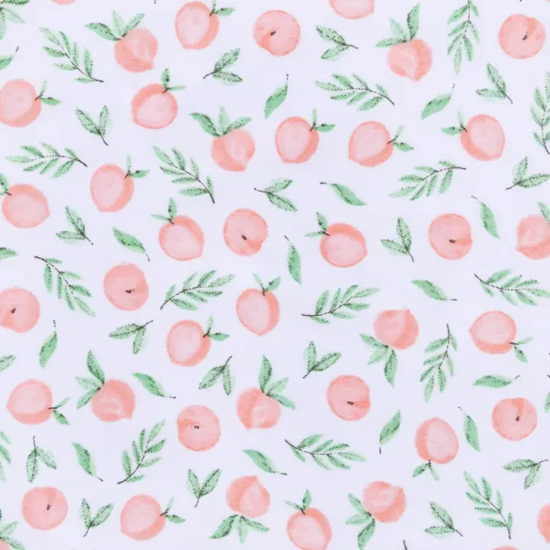 Summer Peaches Printed Zipper Footie