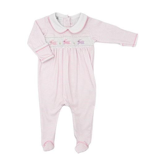 Hoppity Hop Classics Pink Smocked Footie