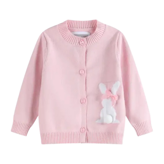 Pink Knit Easter Bunny Cardigan