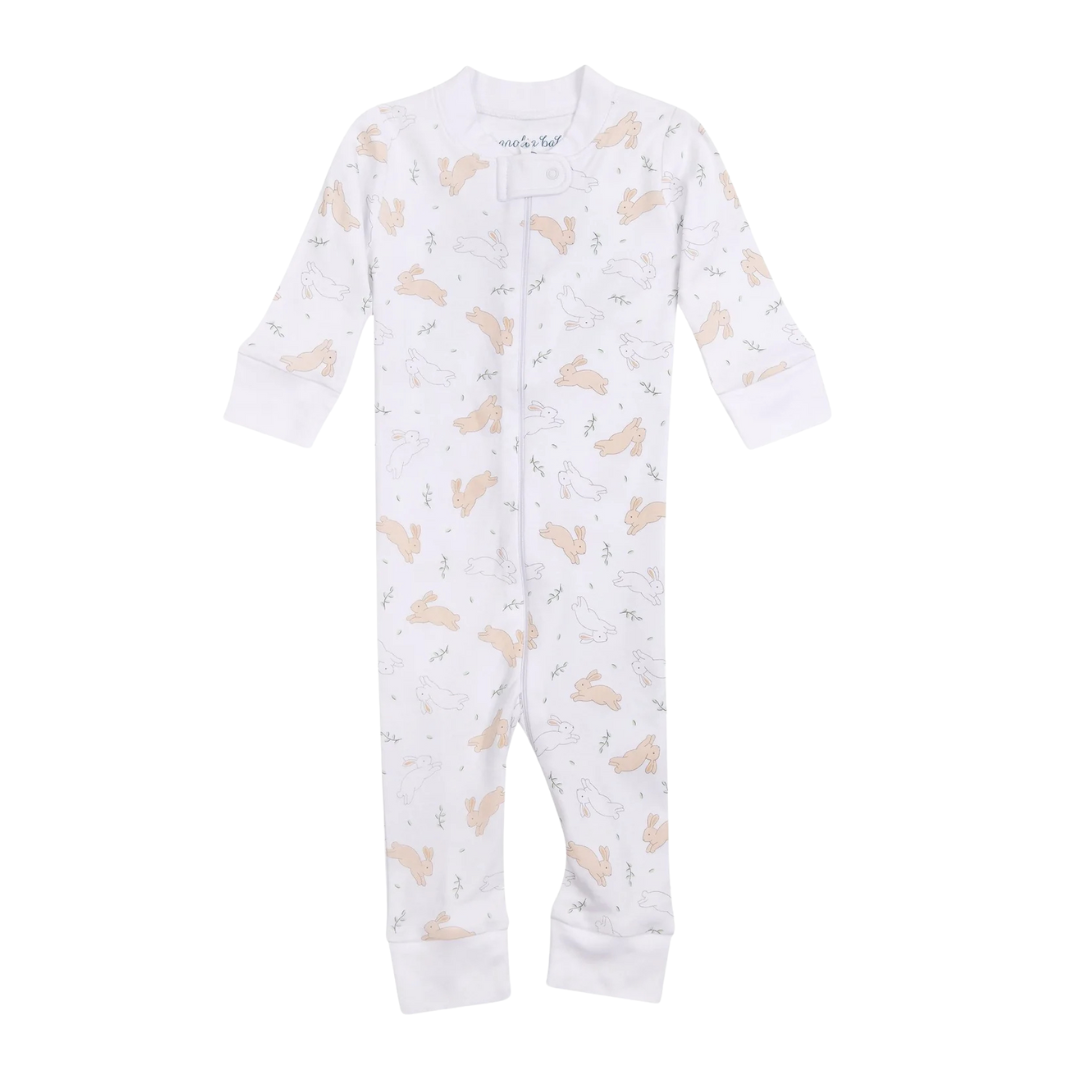 Bunny Hop Ivory Zipper Pajamas