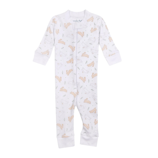 Bunny Hop Ivory Zipper Pajamas