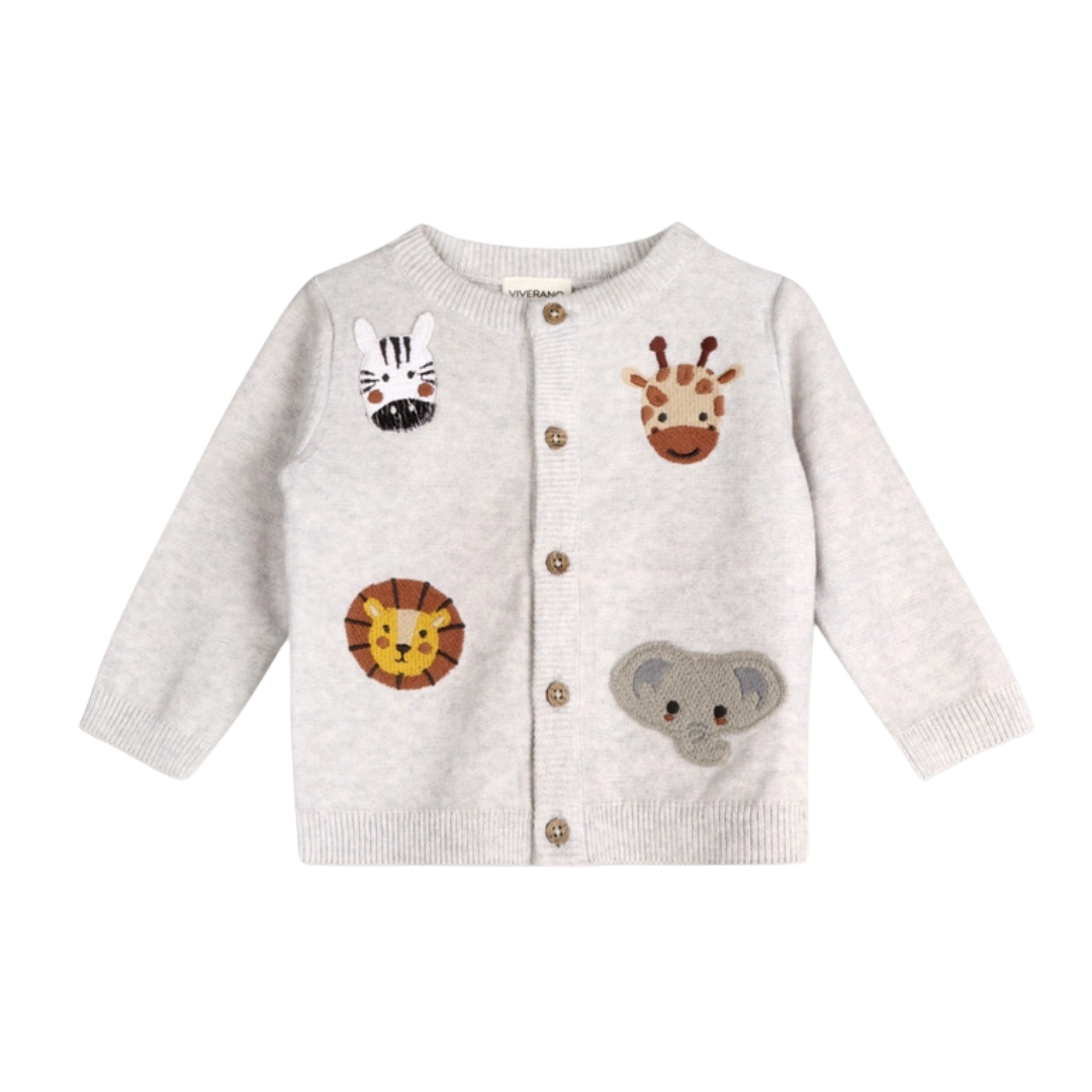 Animal Friends Embroidered Baby Cardigan Sweater