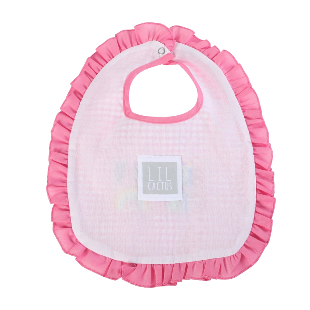 Pink Gingham "Birthday Girl" Bib