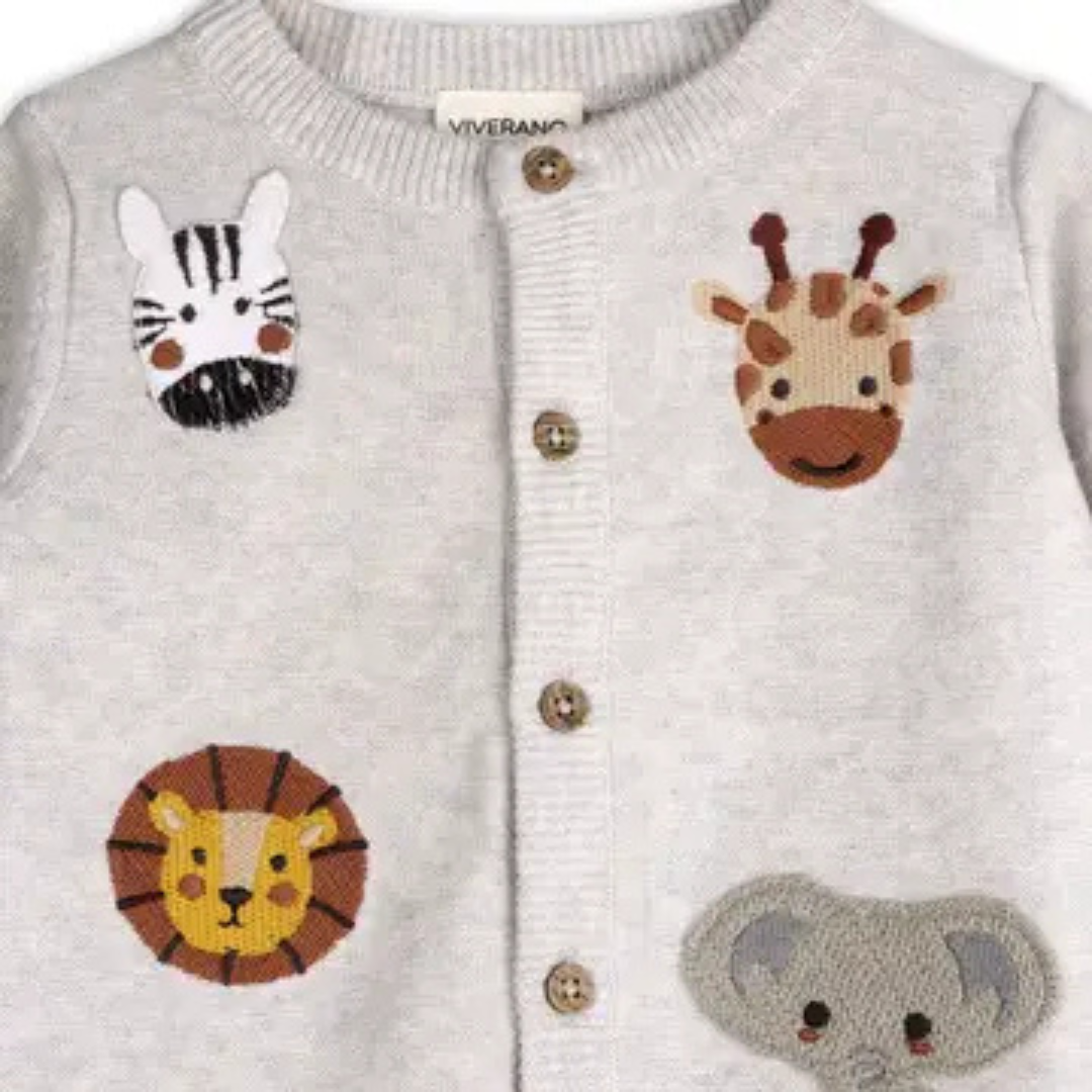 Animal Friends Embroidered Baby Cardigan Sweater