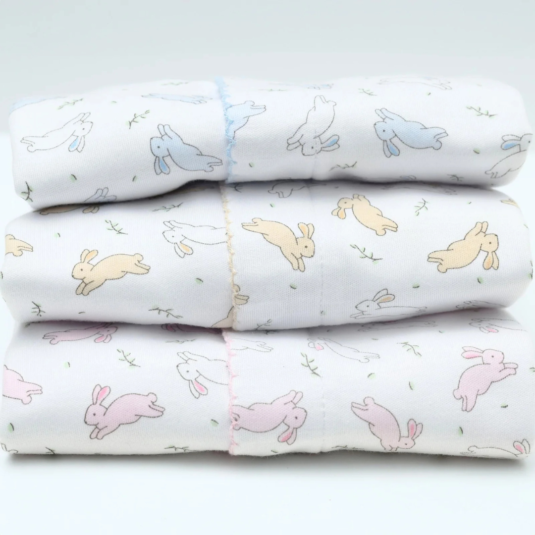 Bunny Hop Ivory Zipper Footie