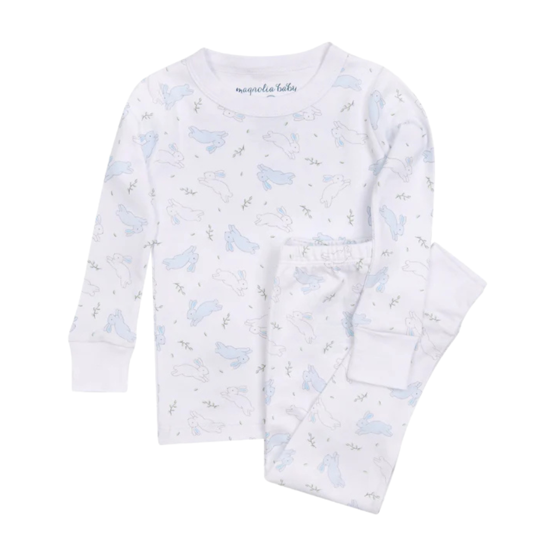 Bunny Hop Long Pajamas - Light Blue