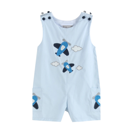 Blue Airplane Pockets Shortalls