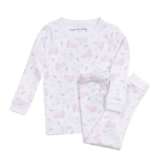 Bunny Hop Long Pajamas - Pink