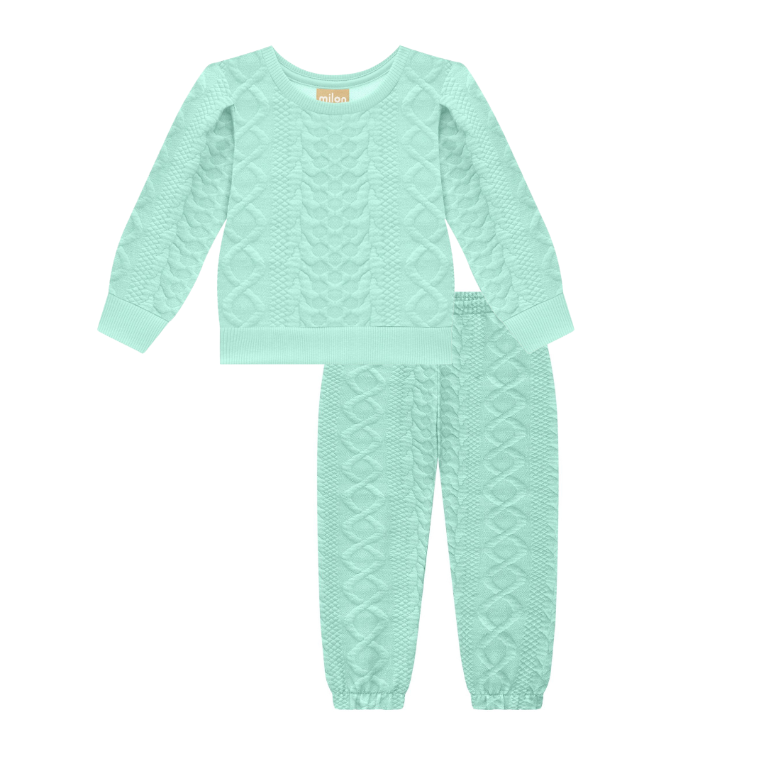 Aqua Textured Jogger Set