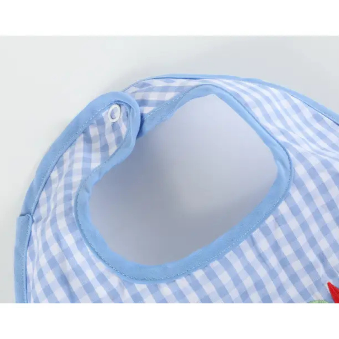 Blue Gingham "Birthday Boy" Bib