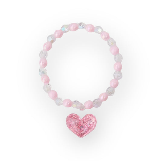 Pink Floating Heart Bracelet