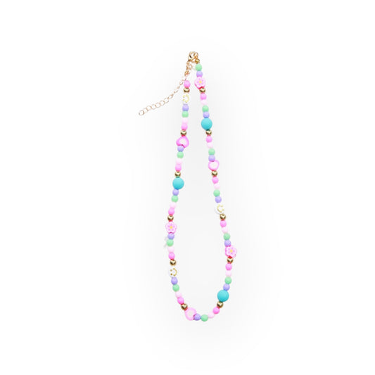 Neon Beaded Smile Heart Necklace