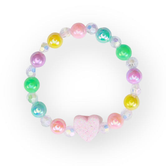 Pastel Beaded Heart Bracelet