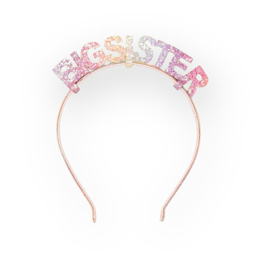 Pastel Rainbow Big Sister Headband