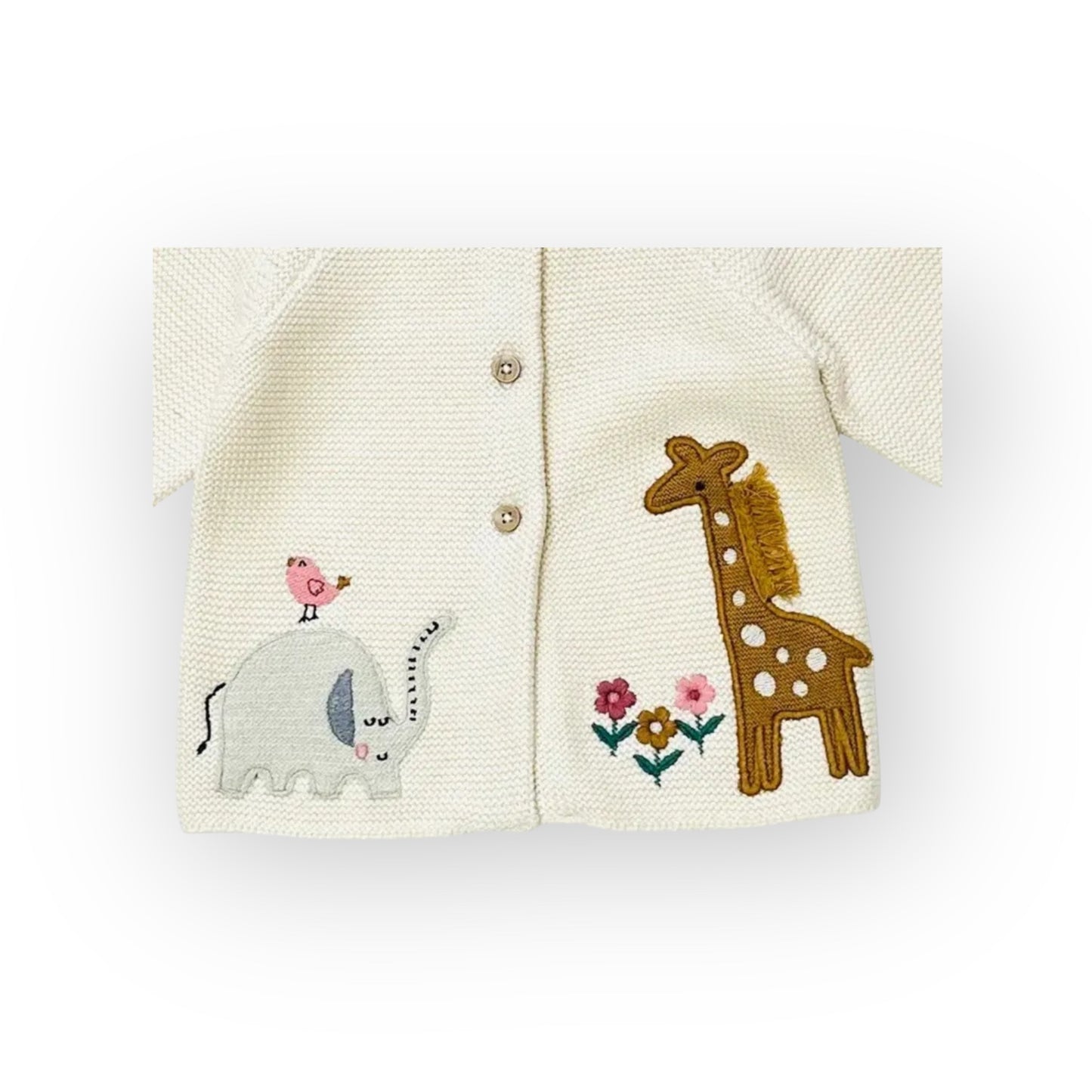 Eden Safari Embroidered Baby Girl Cardigan Sweater